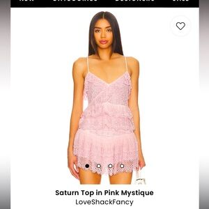 LoveShackFancy NTW Pink Lace Top and Skirt Set